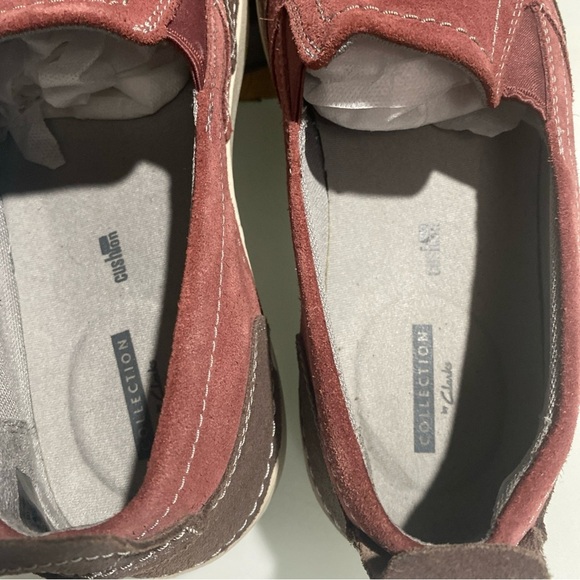 Clarks Collection Mens Sz 11.5 M Shoes Red/Brown Suede Casual Loafers ( V -17) - Picture 5 of 7
